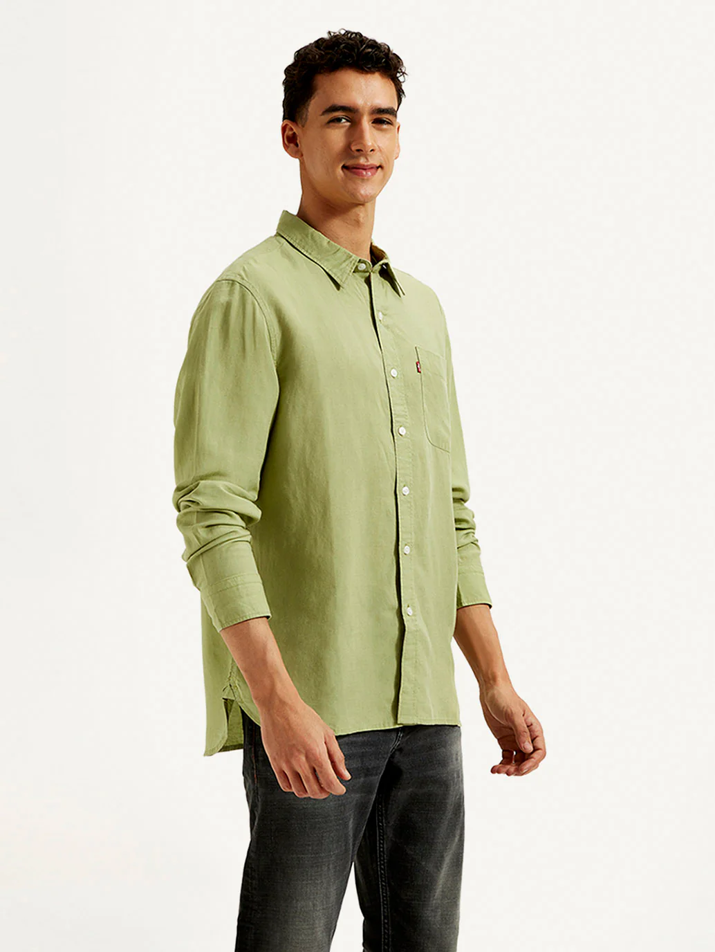 Men's Solid Slim Fit Linen Shirt - Image 5