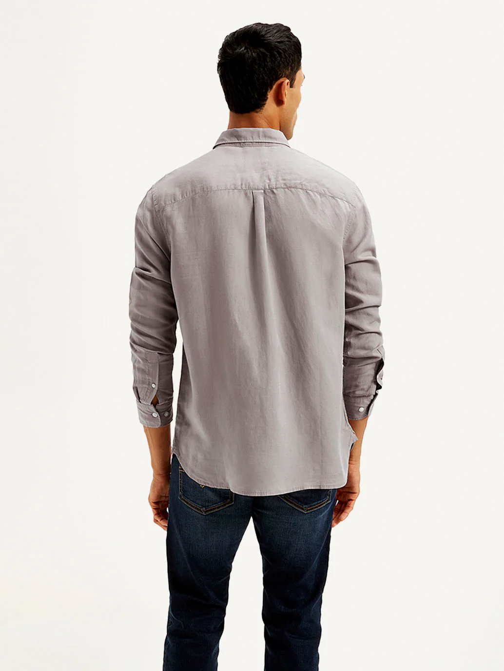 Men's Solid Slim Fit Linen Shirt - Image 3