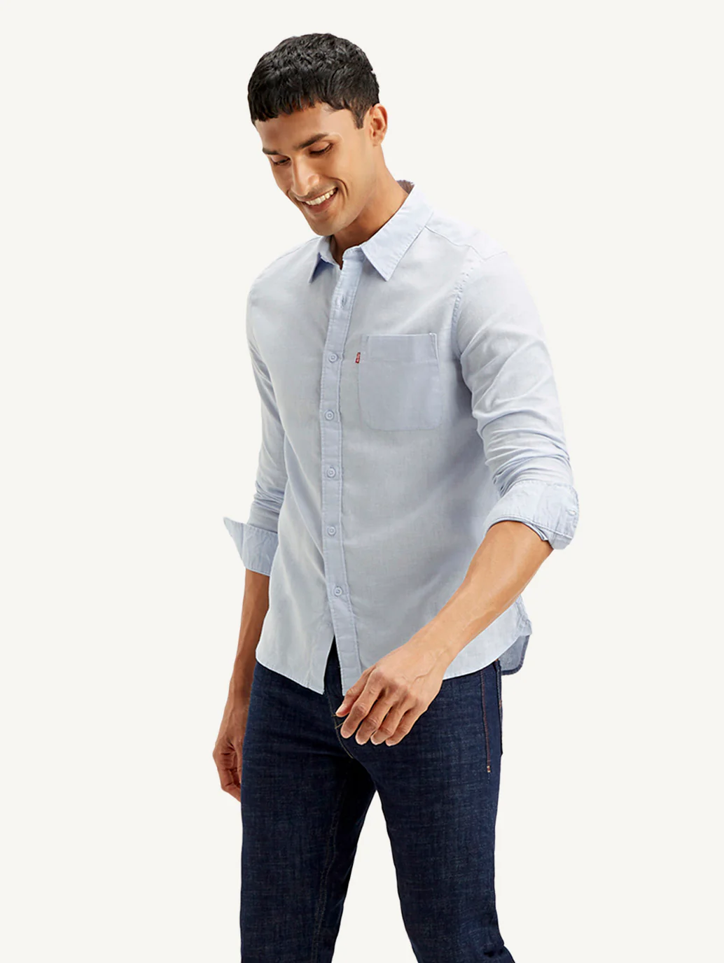 Men's Solid Slim Fit Linen Shirt - Image 2