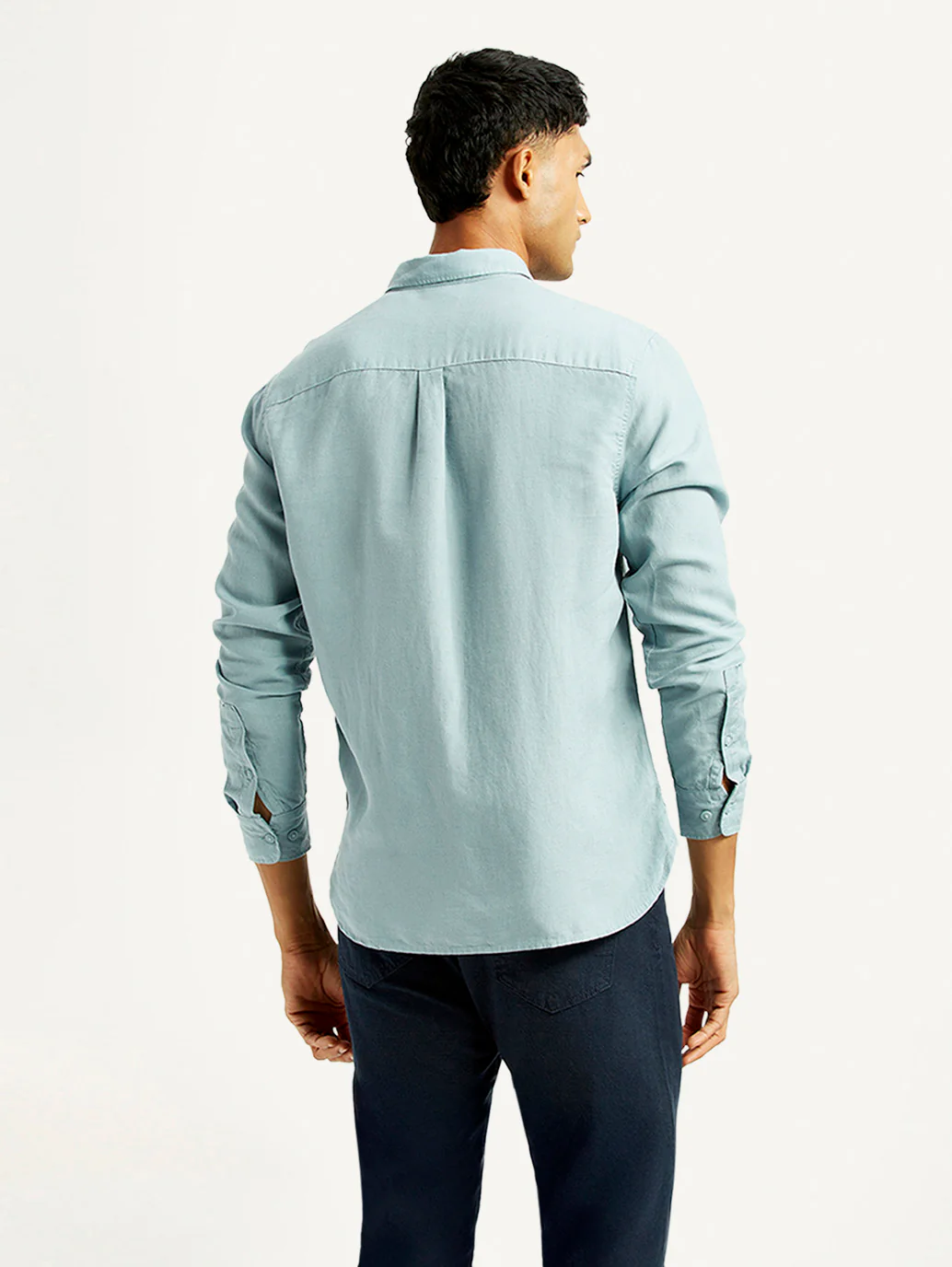 Men's Solid Slim Fit Linen Shirt - Image 2