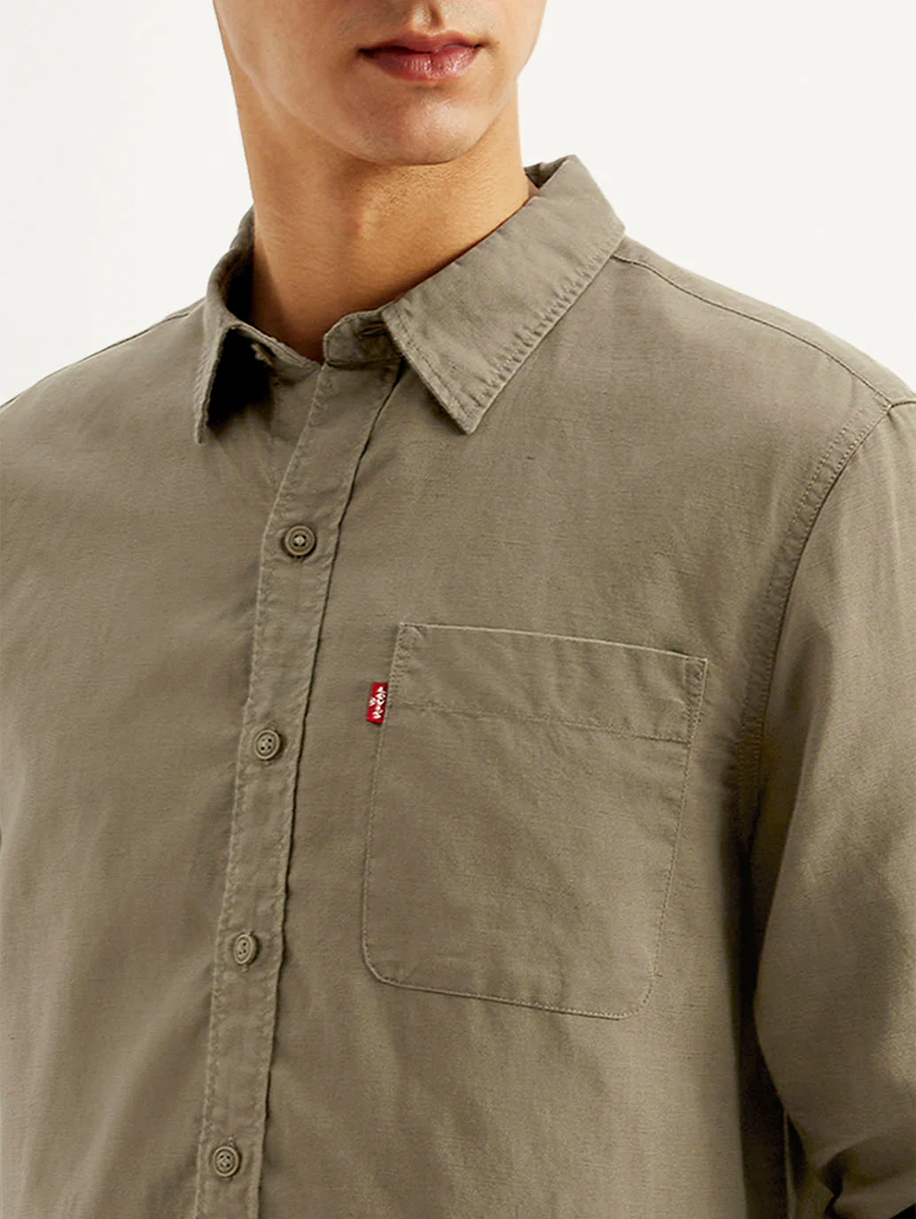 Men's Solid Slim Fit Linen Shirt - Image 3