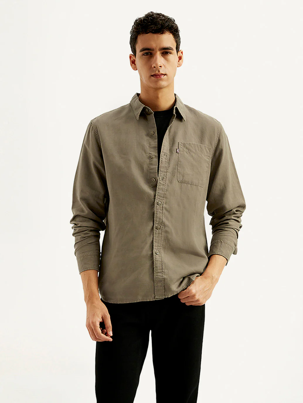 Men's Solid Slim Fit Linen Shirt - Image 5