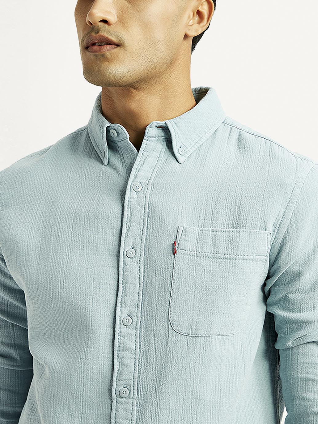 Men's Solid Overdyed Slim Fit Shirt - Image 5