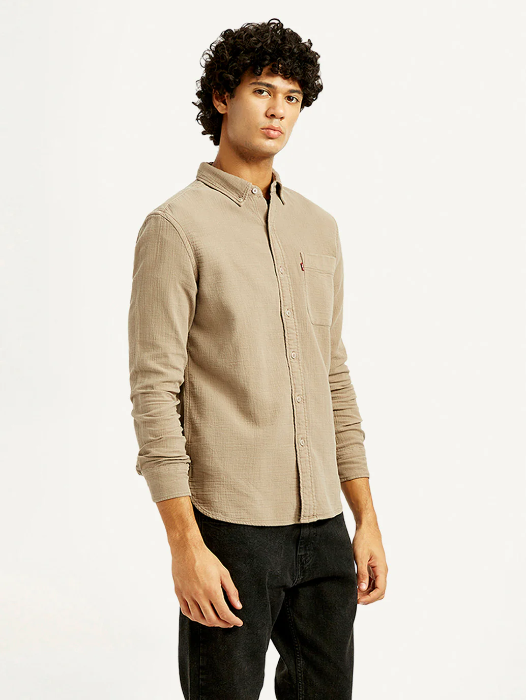 Men's Solid Overdyed Slim Fit Shirt - Image 4