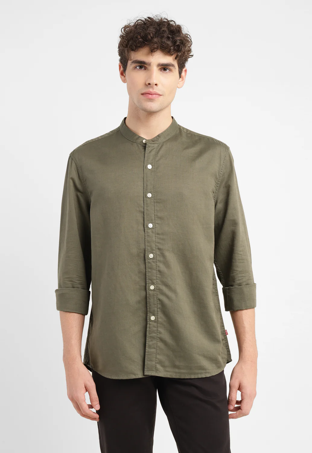 Men's Solid Slim Fit Linen Shirt - Image 2