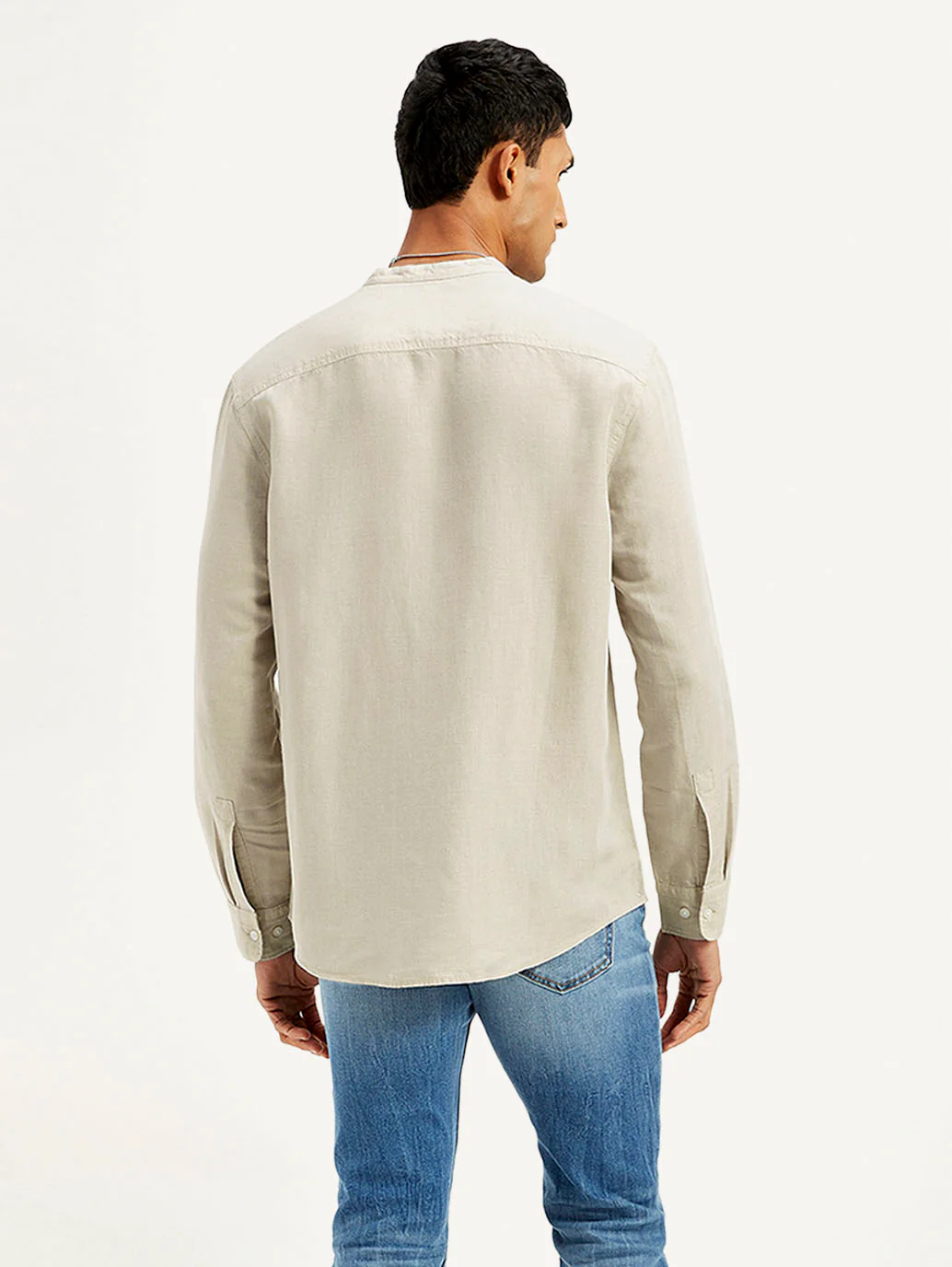 Men's Solid Slim Fit Linen Shirt - Image 3