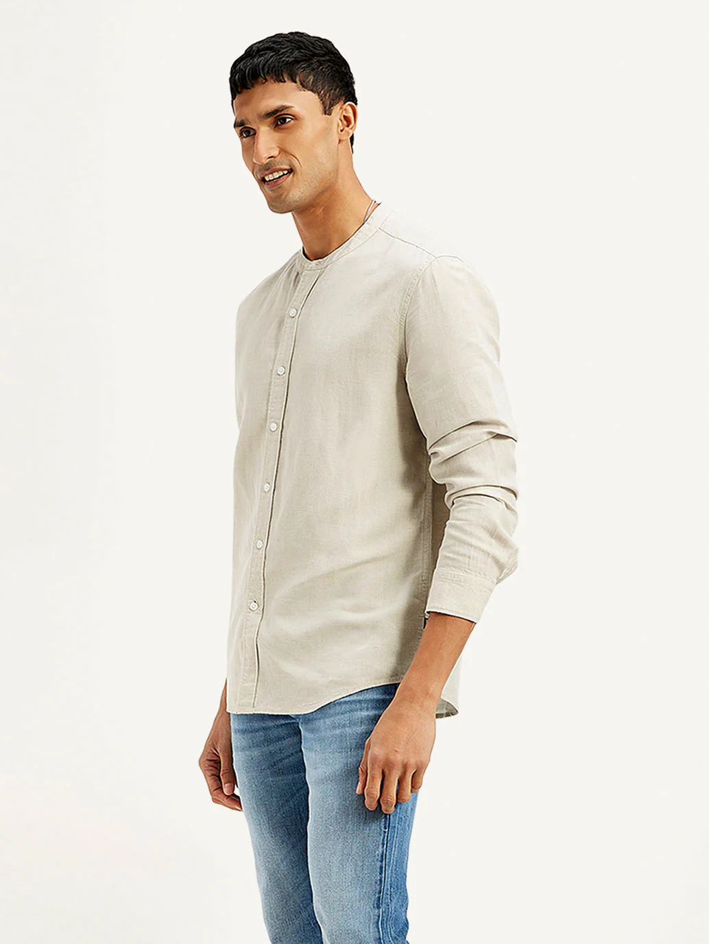 Men's Solid Slim Fit Linen Shirt - Image 5
