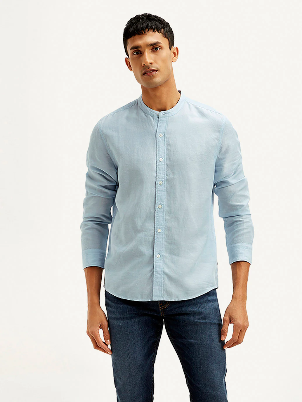 Men's Solid Slim Fit Linen Shirt - Image 2