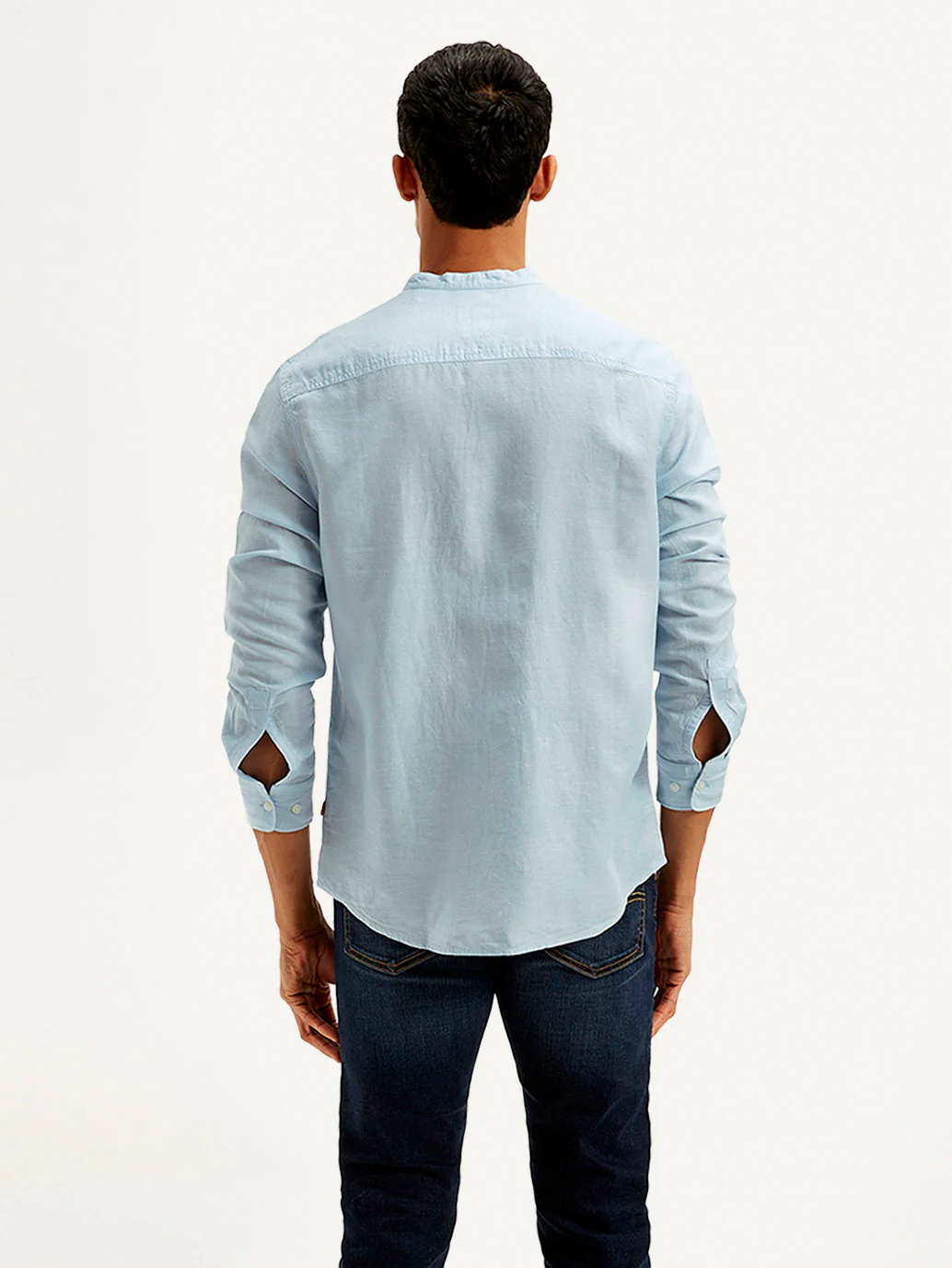 Men's Solid Slim Fit Linen Shirt - Image 3