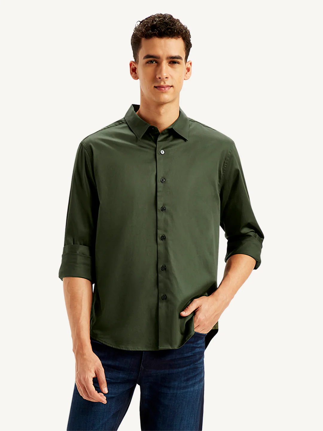 Men's Redloop Solid Slim Fit Shirt - Image 2