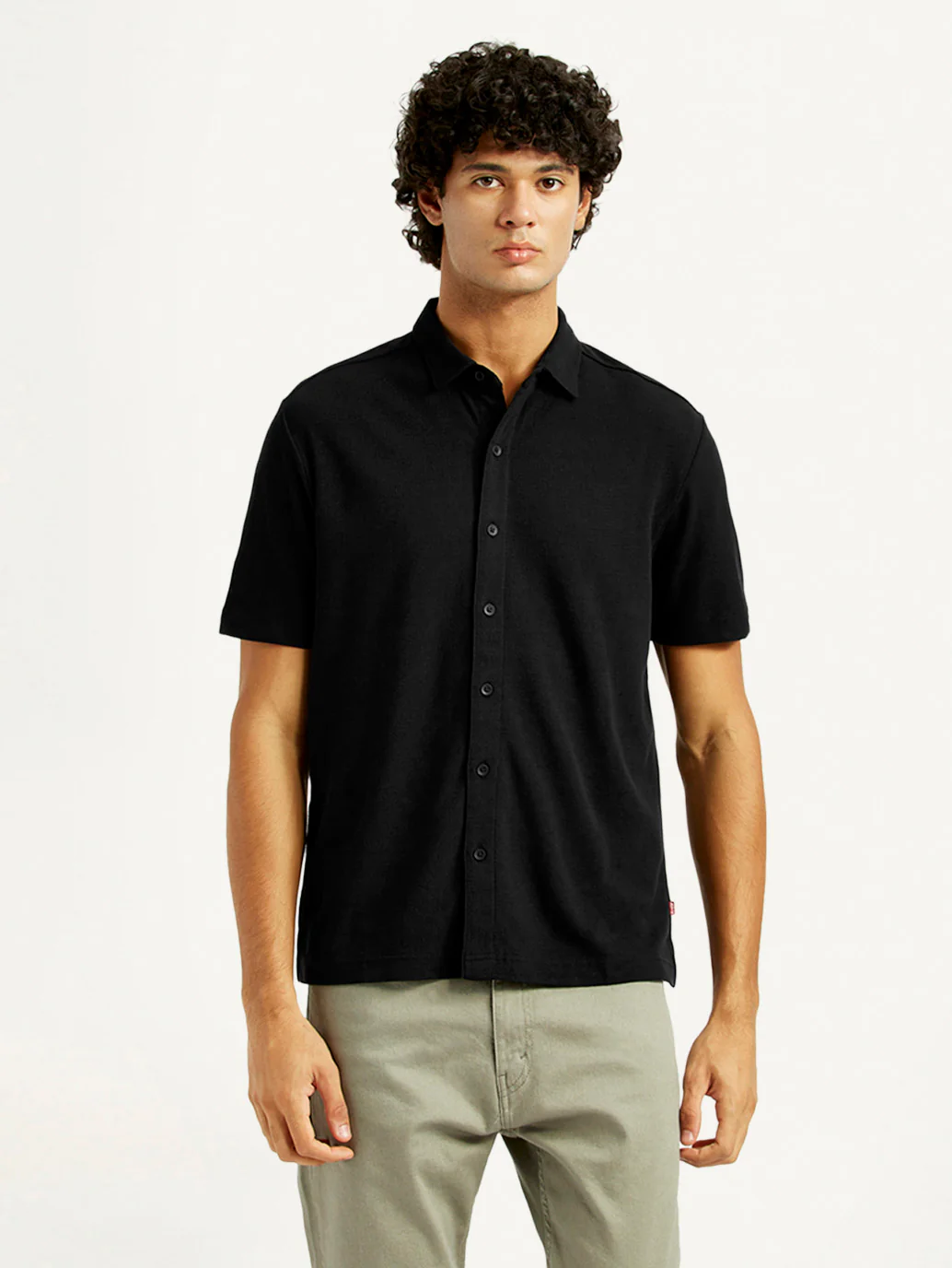 Men's Textured Slim Fit Knit Shirt - Image 2
