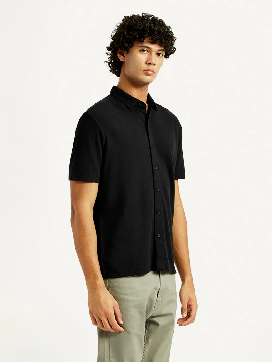 Men's Textured Slim Fit Knit Shirt - Image 5