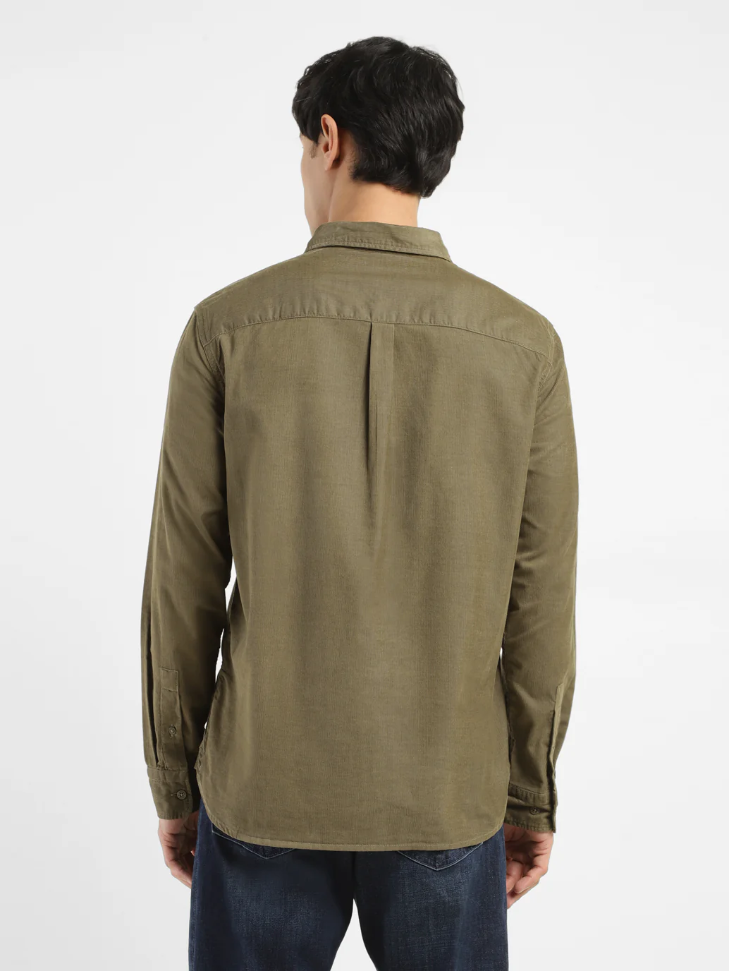 Men's Solid Slim Fit Corduroy Shirt - Image 3
