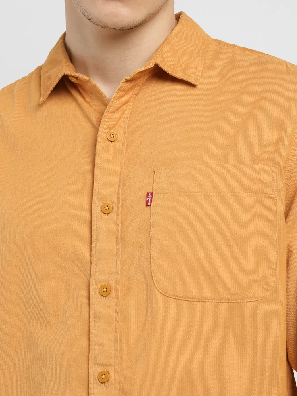 Men's Solid Slim Fit Corduroy Shirt - Image 5