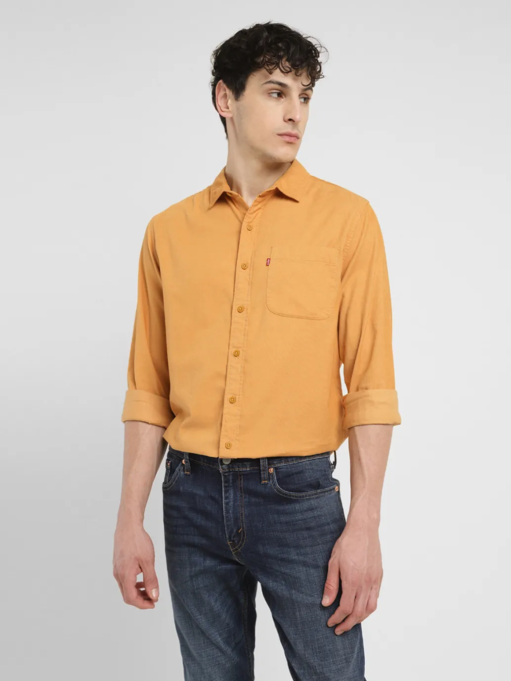 Men's Solid Slim Fit Corduroy Shirt - Image 6