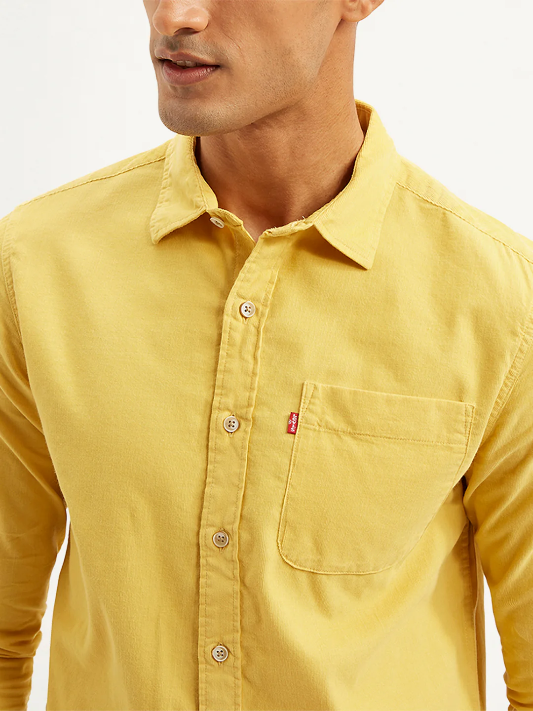 Men's Solid Slim Fit Corduroy Shirt - Image 3