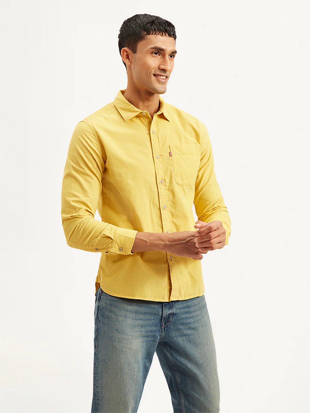 Men's Solid Slim Fit Corduroy Shirt - Image 4