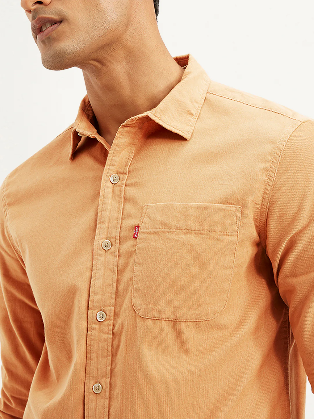 Men's Solid Slim Fit Corduroy Shirt - Image 3