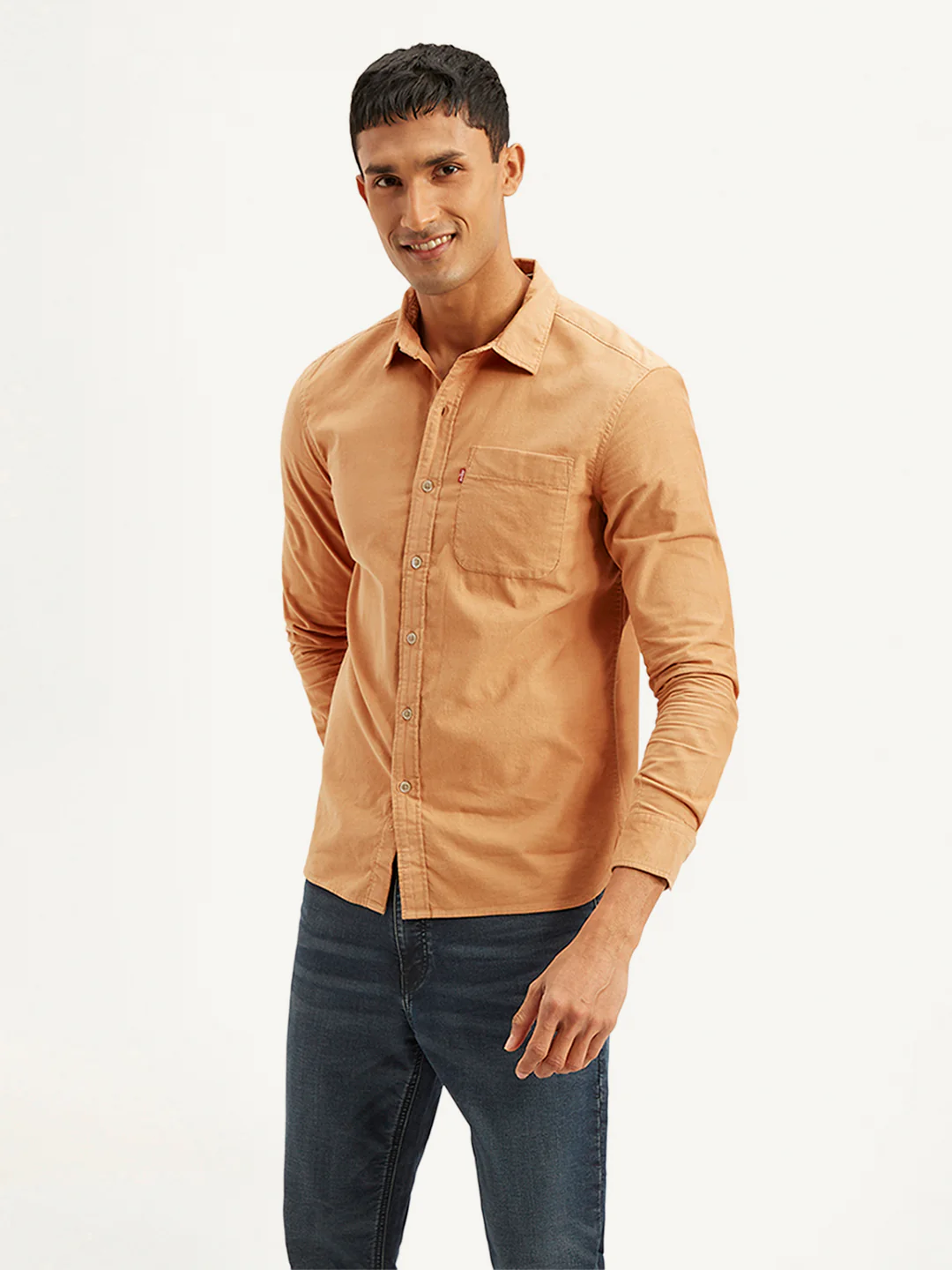 Men's Solid Slim Fit Corduroy Shirt - Image 4