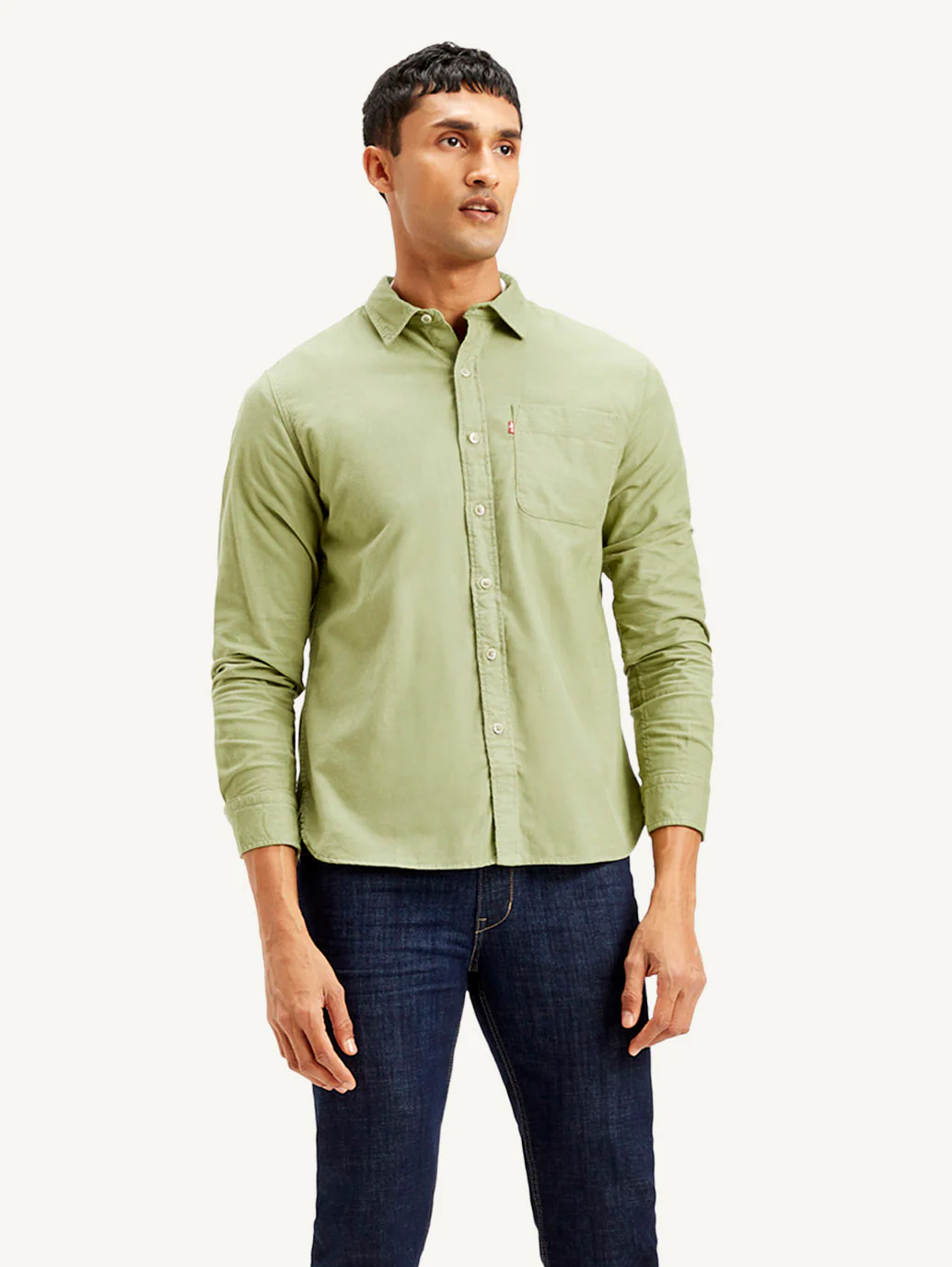 Men's Solid Slim Fit Corduroy Shirt - Image 2