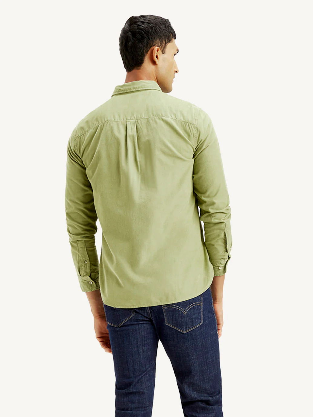 Men's Solid Slim Fit Corduroy Shirt - Image 3