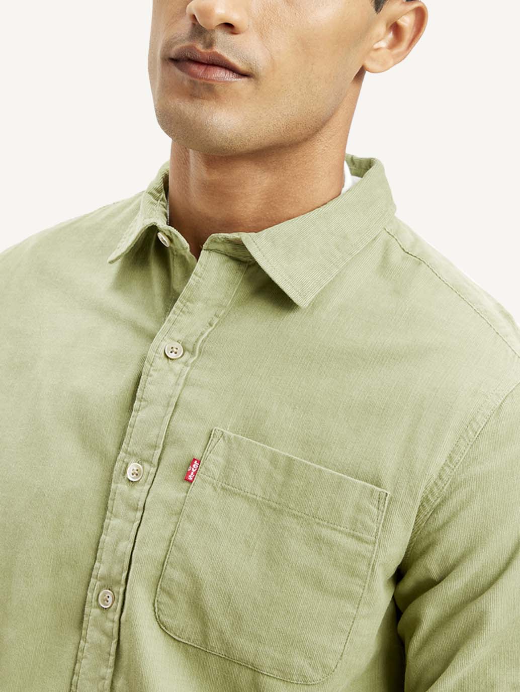 Men's Solid Slim Fit Corduroy Shirt - Image 4