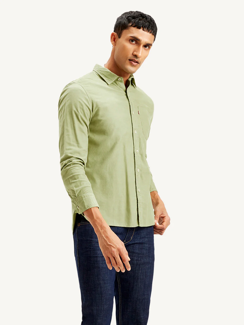 Men's Solid Slim Fit Corduroy Shirt - Image 5