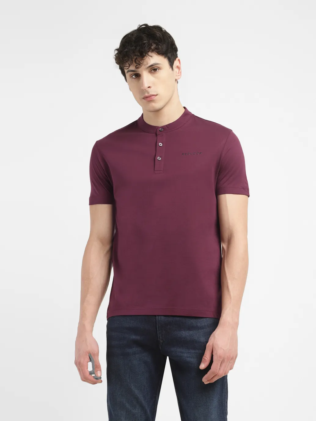 Men's Redloop Solid Slim Fit T-shirt - Image 2