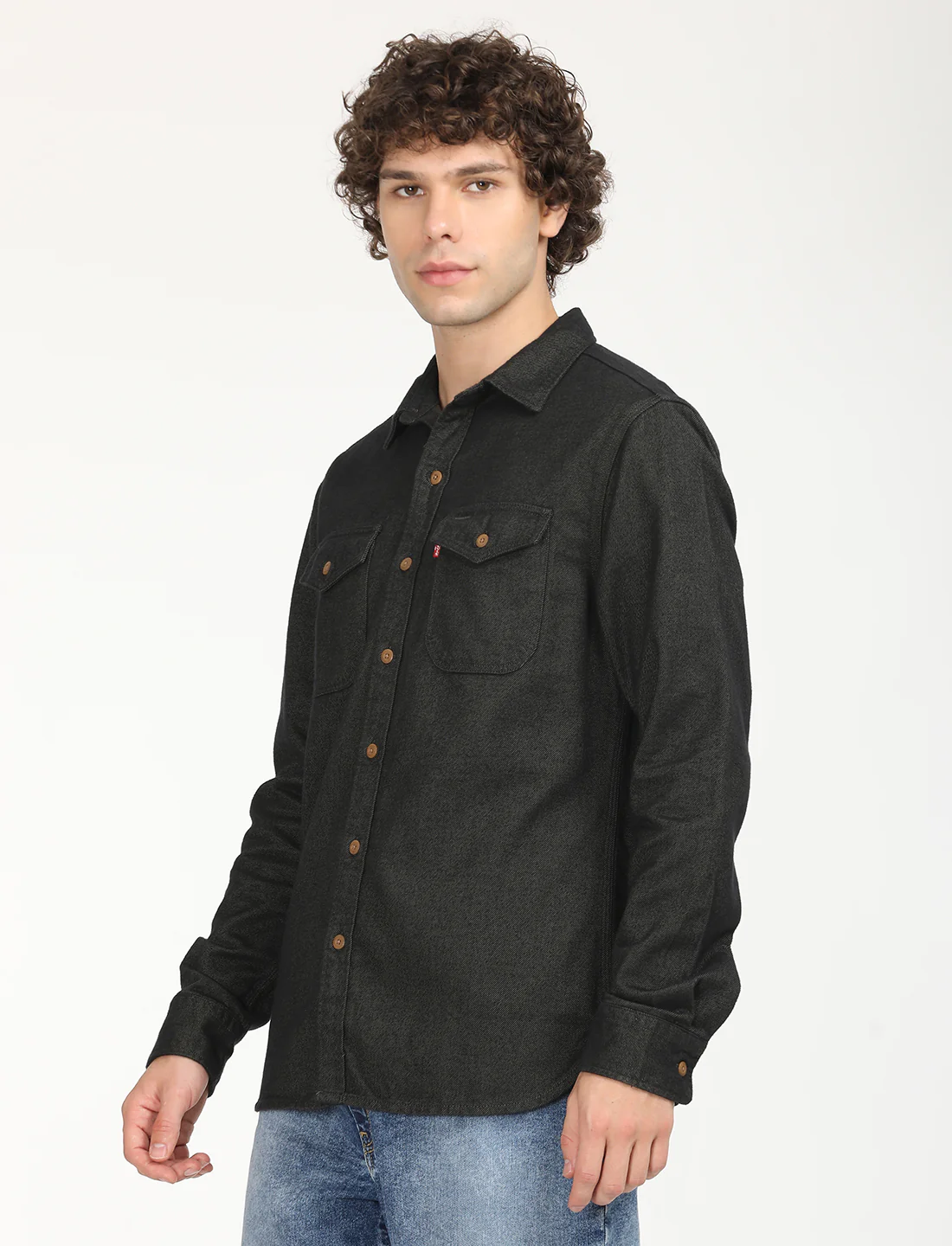 Men's Solid Spread Collar Shirt - Image 2