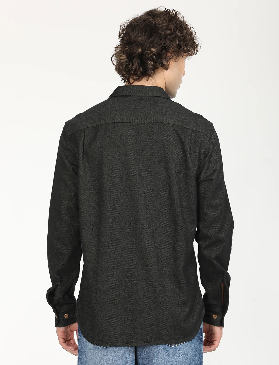 Men's Solid Spread Collar Shirt - Image 3