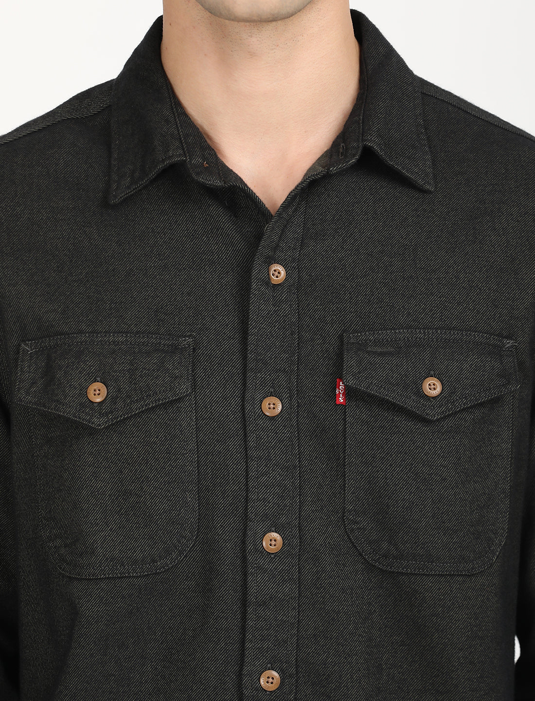 Men's Solid Spread Collar Shirt - Image 4