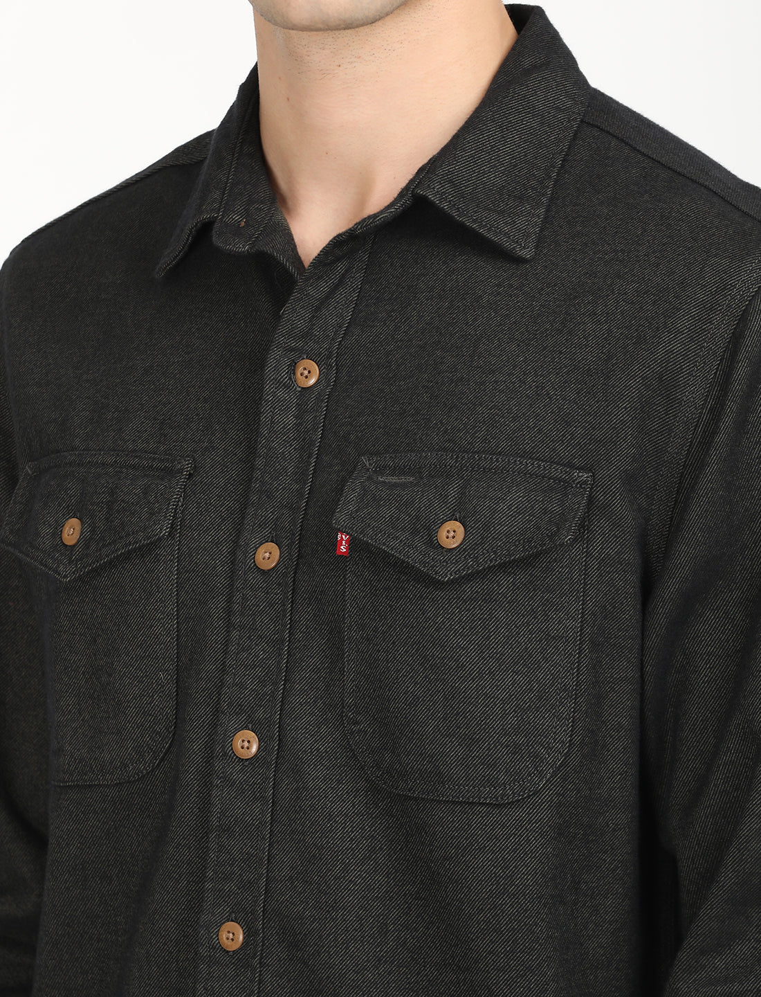 Men's Solid Spread Collar Shirt - Image 5