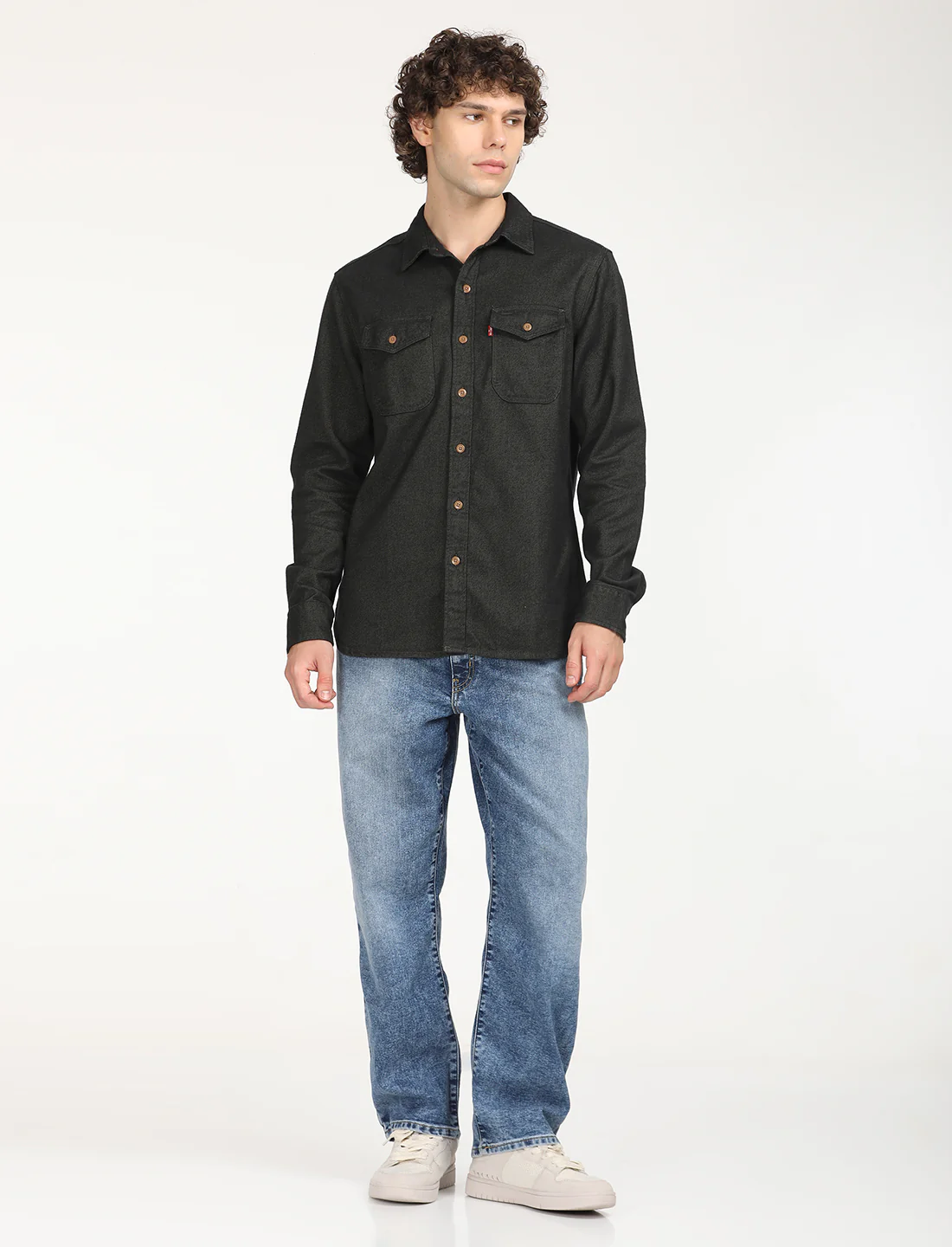 Men's Solid Spread Collar Shirt - Image 6