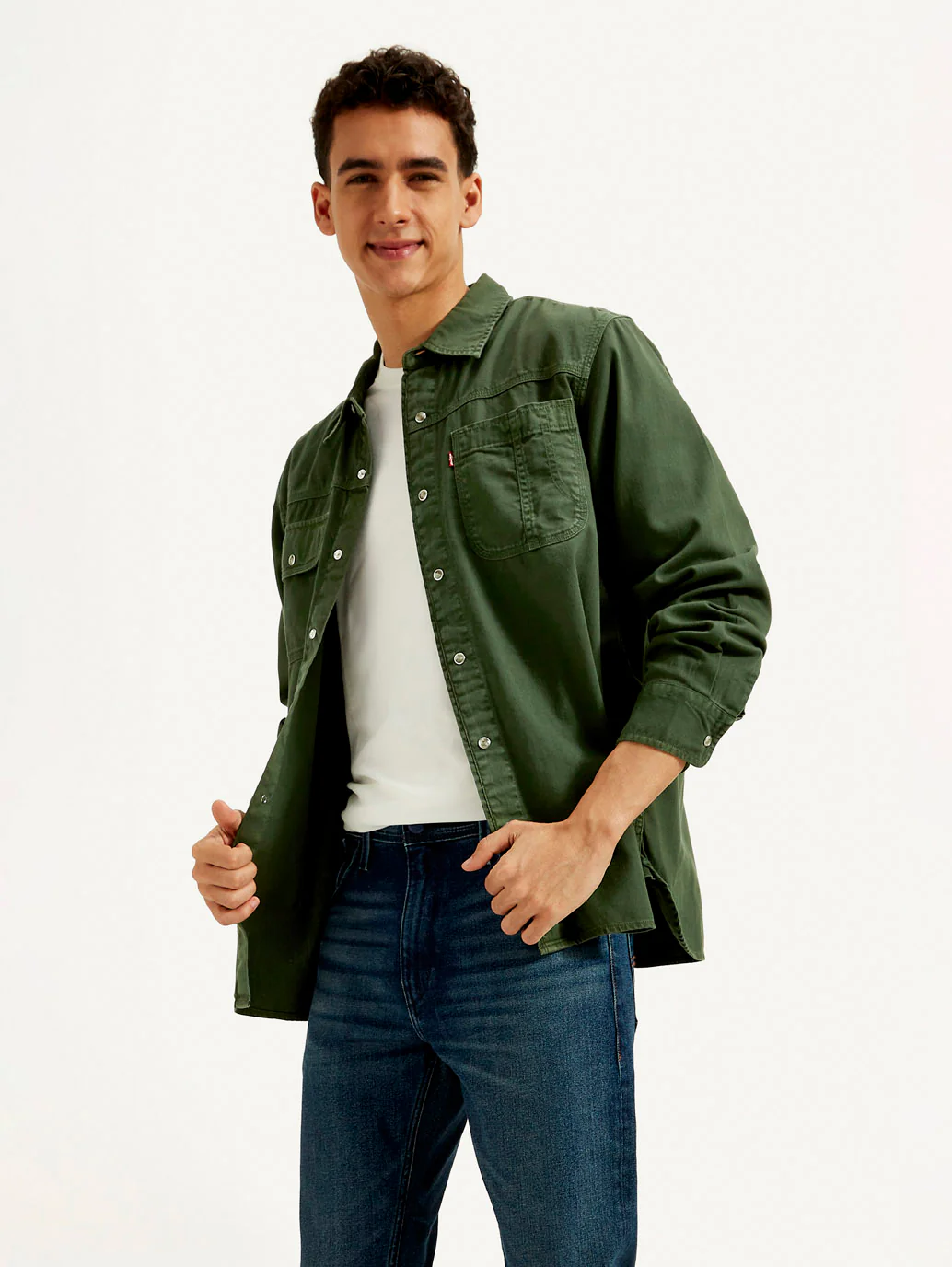 Men's Solid Dyed Spread Collar Shirt