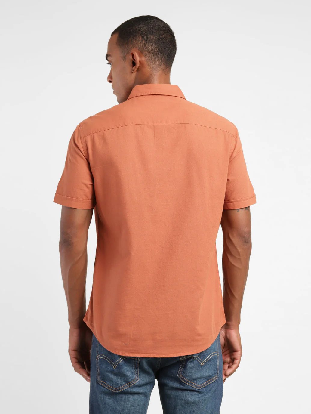 Men's Solid Spread Collar Shirt - Image 3