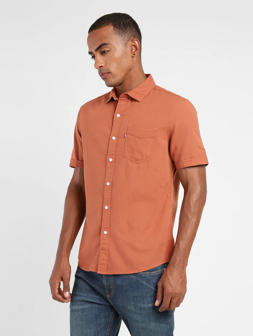 Men's Solid Spread Collar Shirt - Image 4