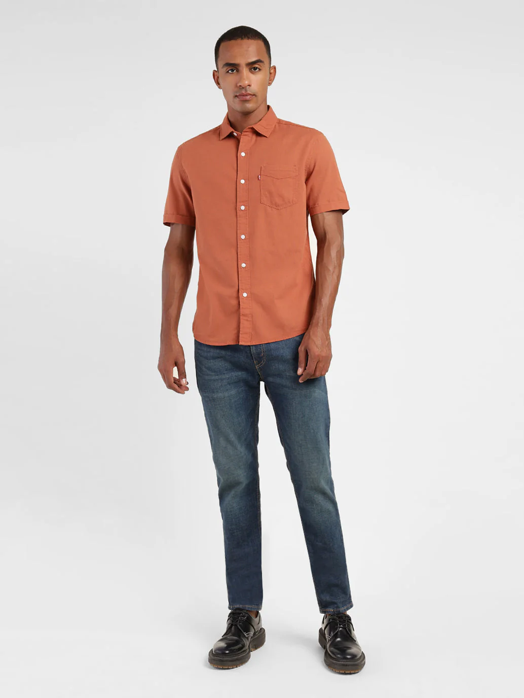 Men's Solid Spread Collar Shirt - Image 5