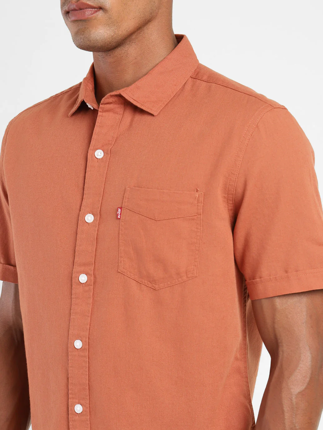 Men's Solid Spread Collar Shirt - Image 6