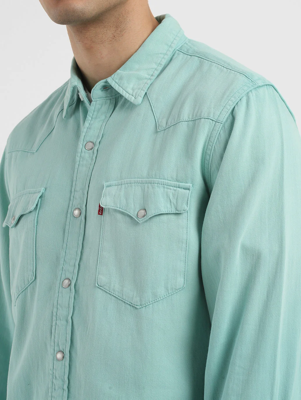 Men's Solid Spread Collar Shirt - Image 5