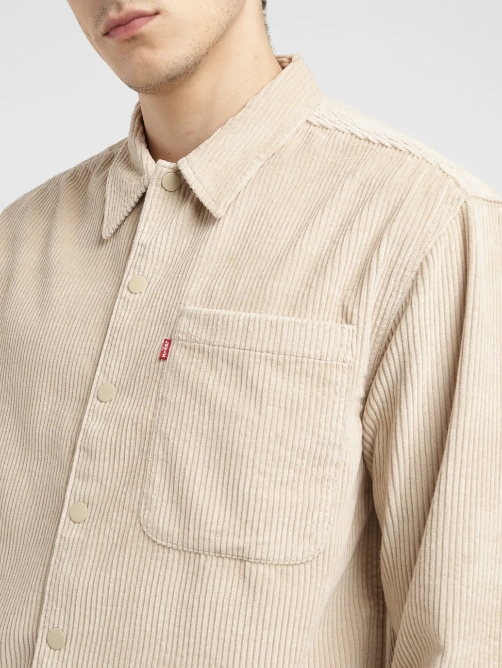 Men's Solid Spread Collar Corduroy Shirt - Image 4
