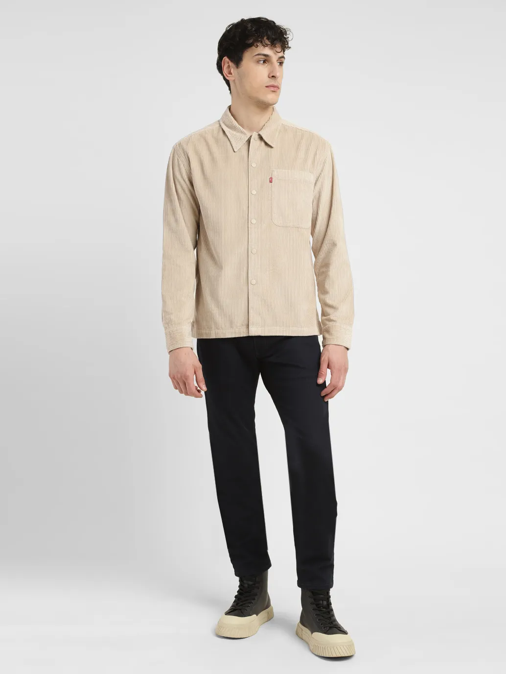 Men's Solid Spread Collar Corduroy Shirt - Image 6