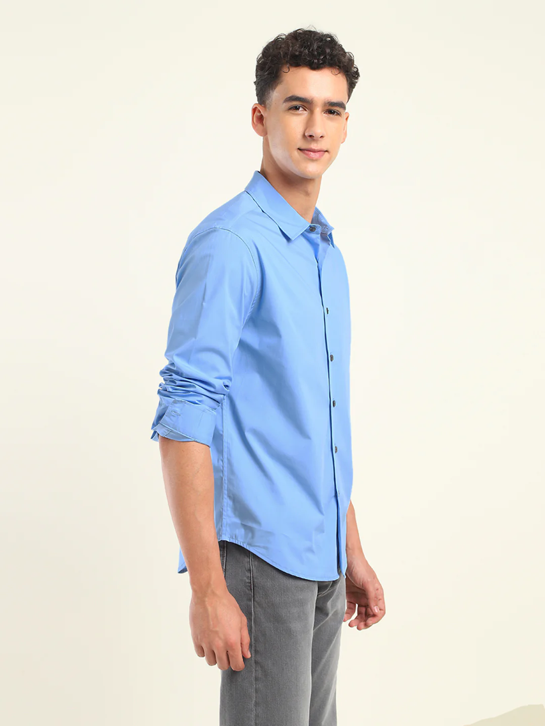 Men's Redloop Solid Spread Collar Shirt - Image 3