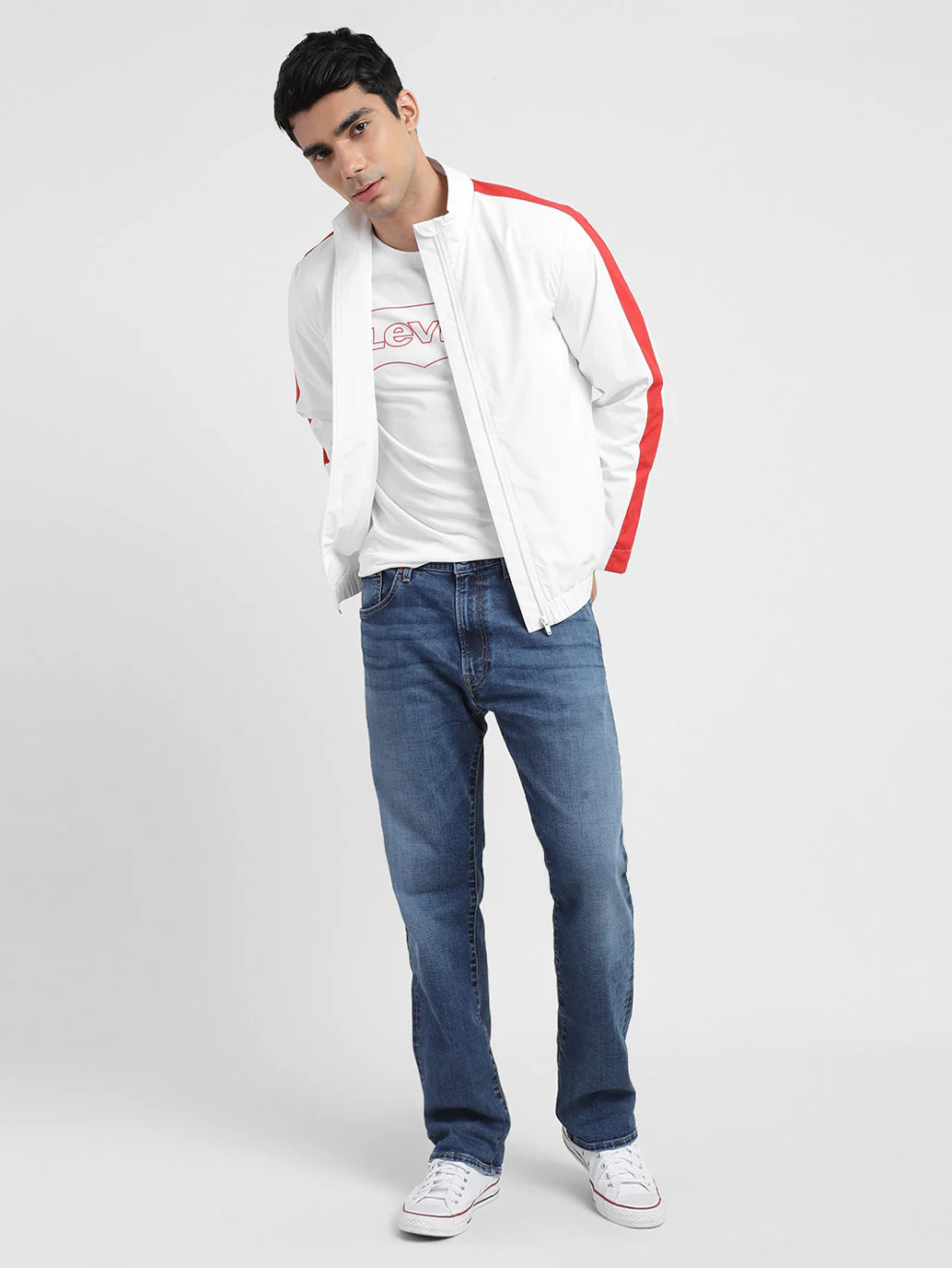 Men's Colorblock High Neck Jacket - Image 2
