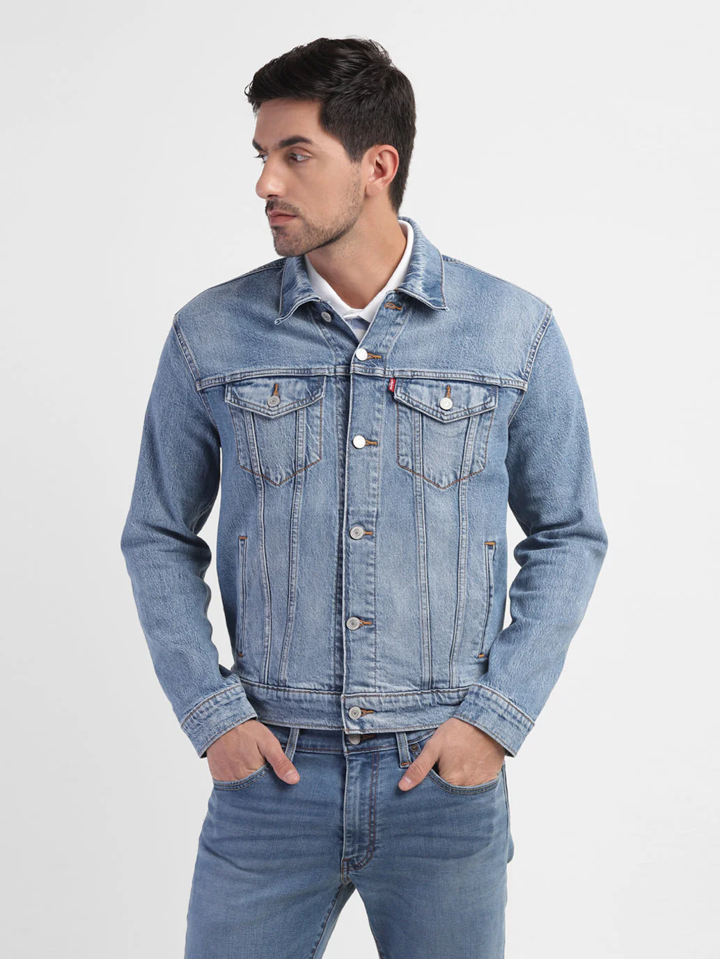 Men's Solid Spread Collar Jacket - Image 2