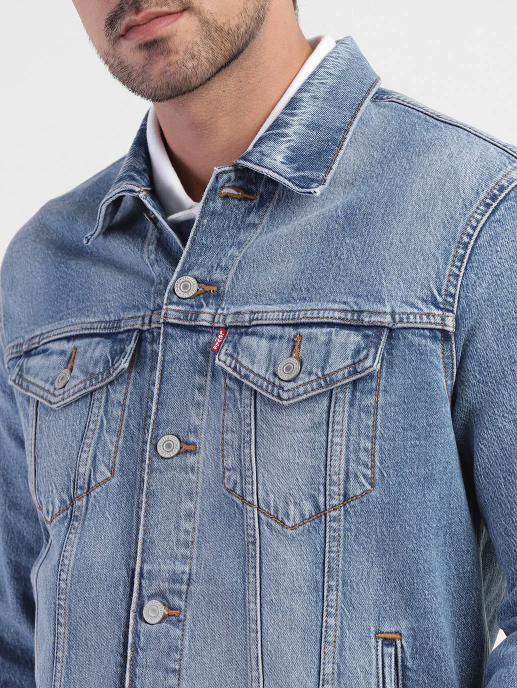 Men's Solid Spread Collar Jacket - Image 6