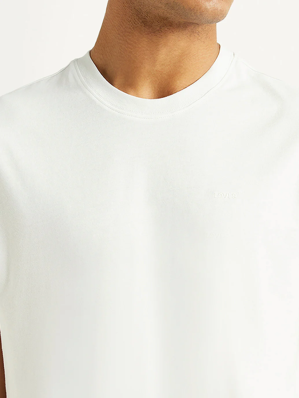 Men's Solid White Slim Fit T-shirt - Image 4