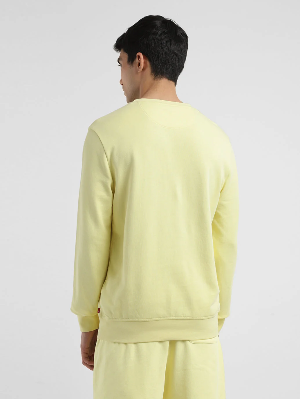 Men's Solid Yellow Crew Neck Sweatshirt - Image 3