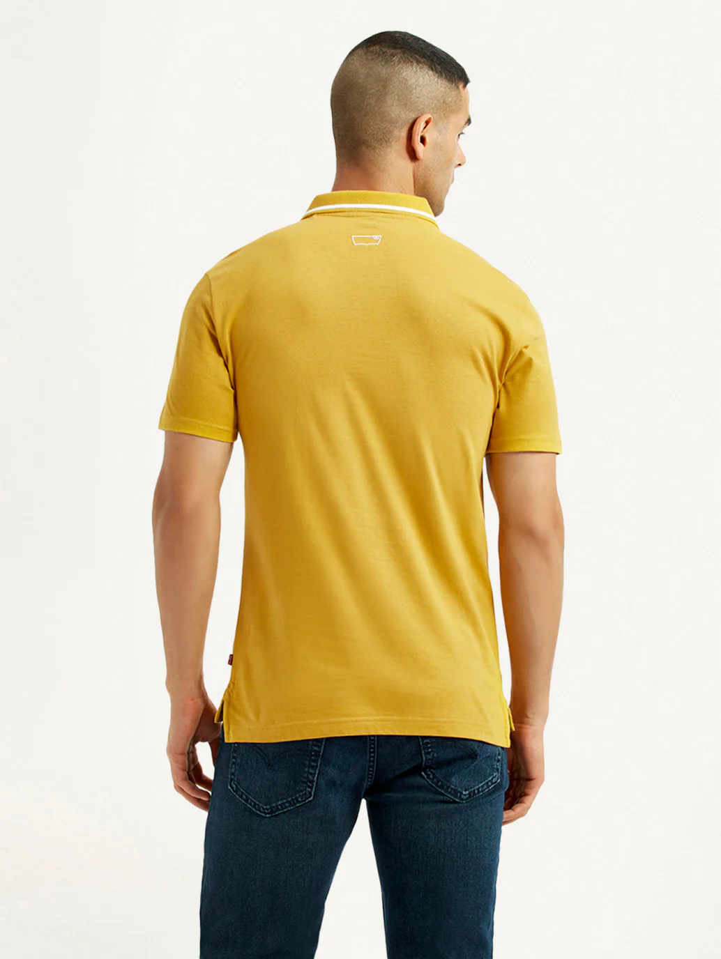 Men's Solid Yellow Polo T-Shirt - Image 2