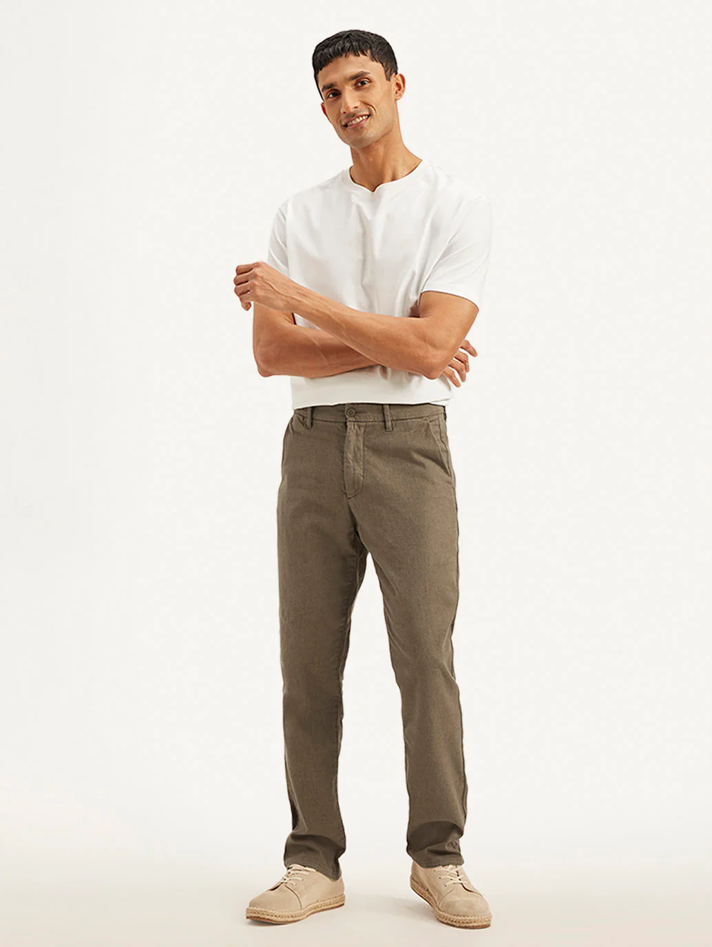 Men's Authentic Straight Fit Linen Chino Pants - Image 2