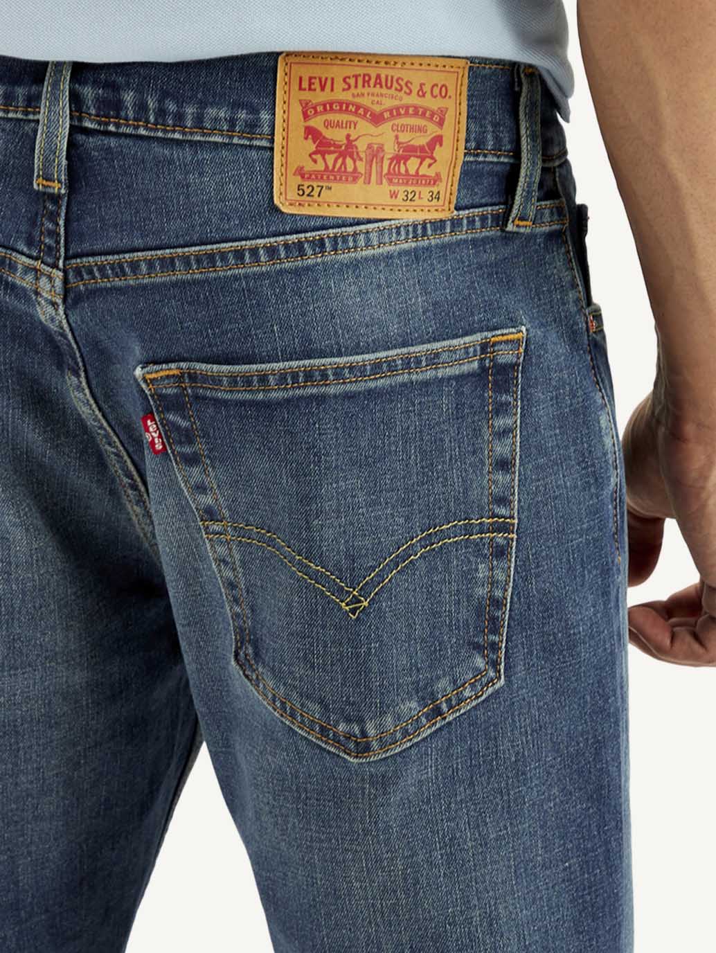 Men's 527 Blue Bootcut Fit Mid Rise Jeans - Image 5